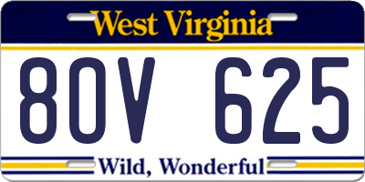 WV license plate 8OV625