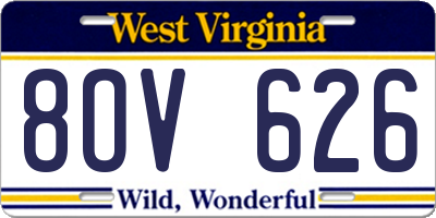 WV license plate 8OV626