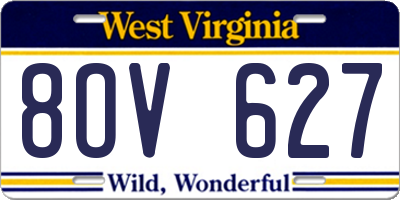 WV license plate 8OV627