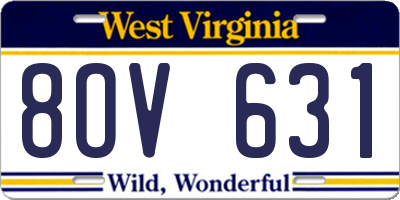 WV license plate 8OV631