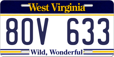 WV license plate 8OV633