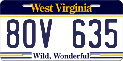WV license plate 8OV635