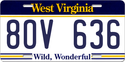 WV license plate 8OV636