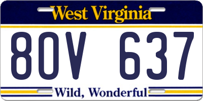 WV license plate 8OV637