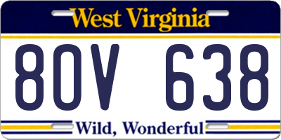 WV license plate 8OV638