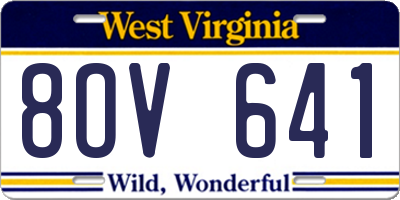 WV license plate 8OV641