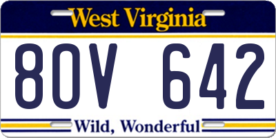 WV license plate 8OV642