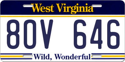 WV license plate 8OV646