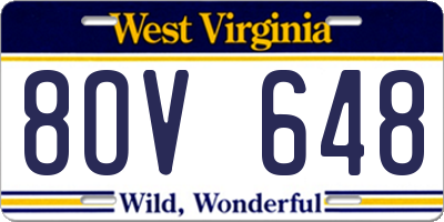 WV license plate 8OV648