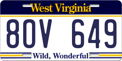 WV license plate 8OV649