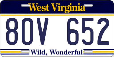 WV license plate 8OV652