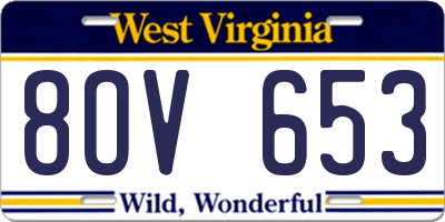 WV license plate 8OV653
