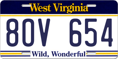 WV license plate 8OV654