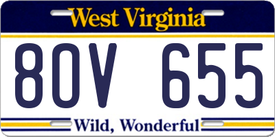 WV license plate 8OV655