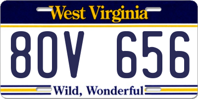 WV license plate 8OV656