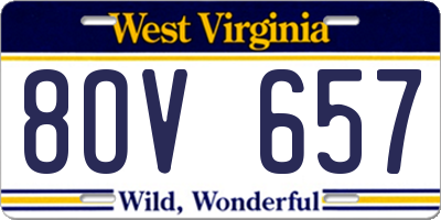 WV license plate 8OV657