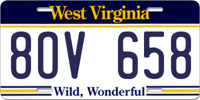 WV license plate 8OV658
