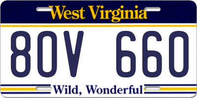 WV license plate 8OV660