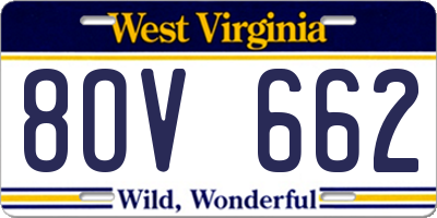 WV license plate 8OV662