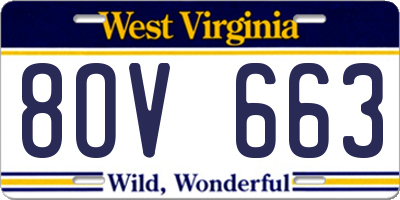 WV license plate 8OV663