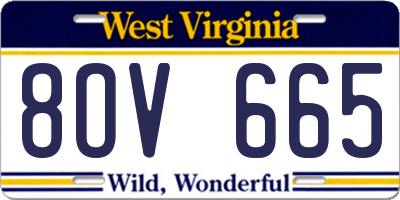 WV license plate 8OV665