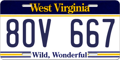 WV license plate 8OV667
