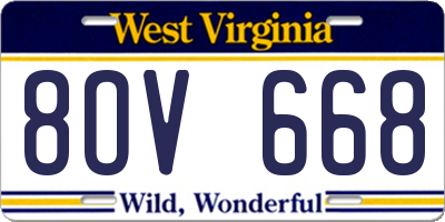 WV license plate 8OV668