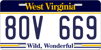WV license plate 8OV669