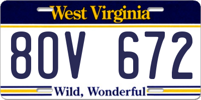 WV license plate 8OV672