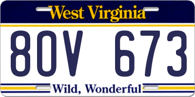 WV license plate 8OV673