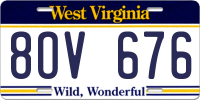WV license plate 8OV676