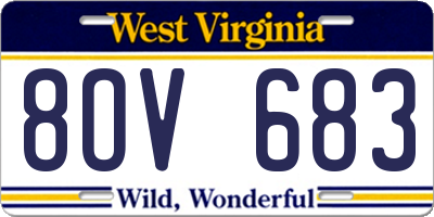 WV license plate 8OV683