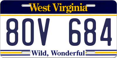 WV license plate 8OV684