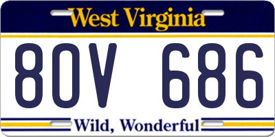 WV license plate 8OV686