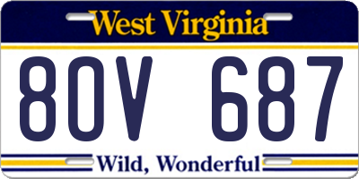 WV license plate 8OV687