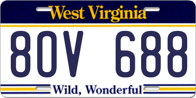 WV license plate 8OV688