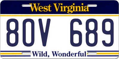 WV license plate 8OV689