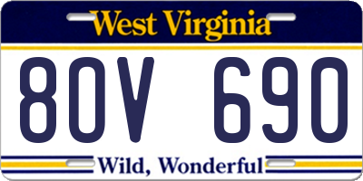 WV license plate 8OV690