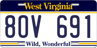 WV license plate 8OV691