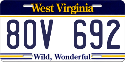 WV license plate 8OV692