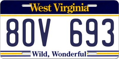WV license plate 8OV693