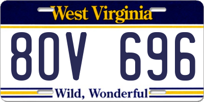 WV license plate 8OV696