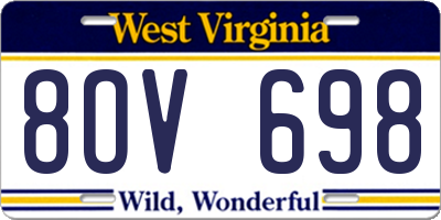 WV license plate 8OV698
