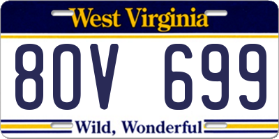 WV license plate 8OV699