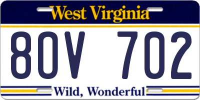 WV license plate 8OV702
