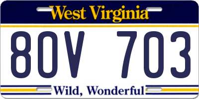 WV license plate 8OV703