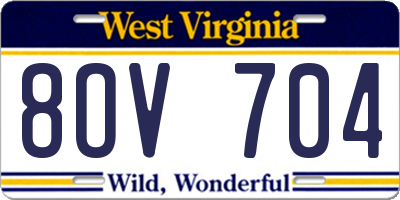WV license plate 8OV704