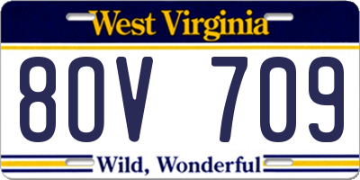 WV license plate 8OV709