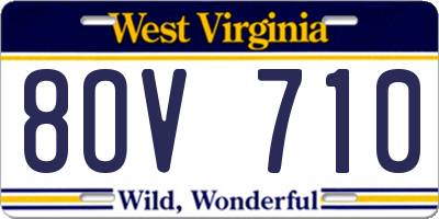 WV license plate 8OV710
