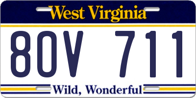 WV license plate 8OV711